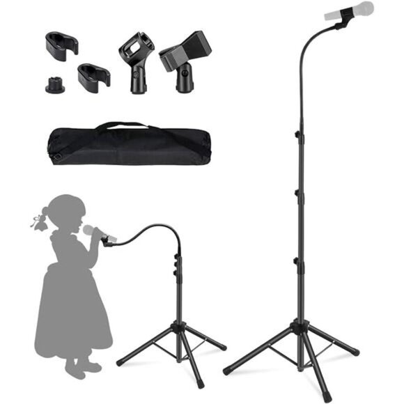 Boom Mic Stand-Kangziliang Mike Stand Gooseneck Microphone Stand Tripod